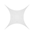 Compressed, squeeze, squish distortion on grid, mesh. concave 4-point star-like shape made of array, lattice of curved, arc lines