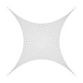 Compressed, squeeze, squish distortion on grid, mesh. concave 4-point star-like shape made of array, lattice of curved, arc lines