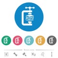 Compressing books with vise clamp flat round icons