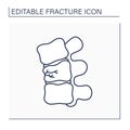 Compression fracture line icon