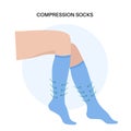 Compression stocking pressure Royalty Free Stock Photo