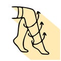 Compression stockings icon, line logo