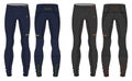 Compression Tights Pants design vector template, Base layer Performance bottom concept with front and back view for running,