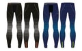 Compression Tights Pants design vector template, Base layer Performance bottom concept with front and back view for running,