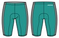 Compression tights Shorts design flat sketch vector illustration, Bike Shorts tights concept with front and back view for Cycling