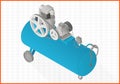 Compressor flat vector 3d illustration Royalty Free Stock Photo