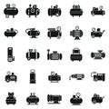 Compressor icons set simple vector. Air car