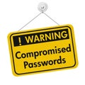 Comprised Passwords message yellow warning sign