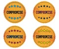 COMPROMISE text, on round wavy border vintage, stamp badge. Royalty Free Stock Photo