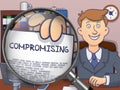 Compromising through Magnifier. Doodle Design. Royalty Free Stock Photo