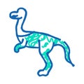 compsognathus dinosaur animal icon doodle illustration
