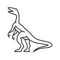 compsognathus dinosaur animal line icon vector illustration