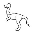 compsognathus dinosaur animal line icon vector illustration