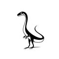 Compsognathus. Compsognathus simple black and white line art vector logo Royalty Free Stock Photo