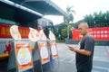 Compulsory blood blood donation campaign vehicle parking