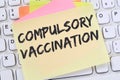 Compulsory vaccination against coronavirus vaccine hesitancy corona virus COVID-19 Covid note paper Royalty Free Stock Photo