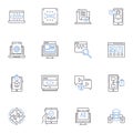 Computable line icons collection. Innovation, Technology, Information, Computing, Software, Algorithm, Analytics vector Royalty Free Stock Photo