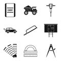 Computation icons set, simple style Royalty Free Stock Photo