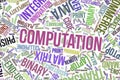 Computation, conceptual word cloud for business, information technology or IT.