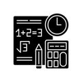 Computational exam black glyph icon