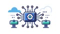 Computational Mechanics Chip Icon, Tech Engineering, Smart Automation, vector design Generative AI Royalty Free Stock Photo