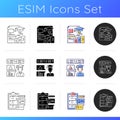 Computational test icons set Royalty Free Stock Photo