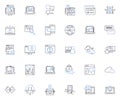 Computational tools line icons collection. Algorithm, Automation, Computation, Data, Debugging, Design, Development Royalty Free Stock Photo