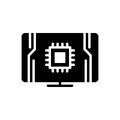 Black solid icon for Compute, disc and device