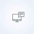 Compute notification, vector best gray line icon
