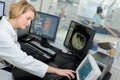 Computed tomography or mri scanner test analysis Royalty Free Stock Photo