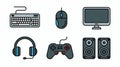 Computer Accessories and Gaming Peripherals Illustration Royalty Free Stock Photo