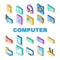 Computer Accessories And Parts Icons Set Vector Royalty Free Stock Photo