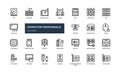 computer accessories peripherals component hardware input data storage detailed outline line icon set Royalty Free Stock Photo