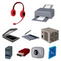 Computer accessories related icon set