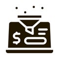 computer account replenishment icon Vector Glyph Illustration