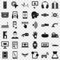 Computer adjustment icons set, simple style Royalty Free Stock Photo