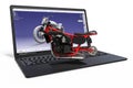 Computer aided design with 3D software.motorcycle development with the help of a computer software Royalty Free Stock Photo