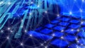 Computer algorithm idea, transparent triangle shapes connection Royalty Free Stock Photo