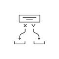 Computer algorithm line outline icon isolated on white