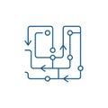 Computer algorithms line icon concept. Computer algorithms flat vector symbol, sign, outline illustration.