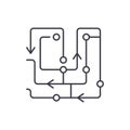Computer algorithms line icon concept. Computer algorithms vector linear illustration, symbol, sign