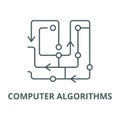 Computer algorithms vector line icon, linear concept, outline sign, symbol