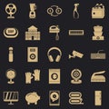 Computer app icons set, simple style Royalty Free Stock Photo