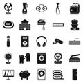 Computer app icons set, simple style Royalty Free Stock Photo