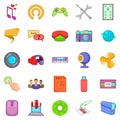 Computer application icons set, cartoon style Royalty Free Stock Photo