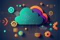 Computer Apps and Cloud native Technologies - Conceptual Illustration Royalty Free Stock Photo