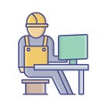 Computer architect Vector Icon which can easily modify or edit Royalty Free Stock Photo