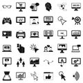 Computer arrow icons set, simple style Royalty Free Stock Photo