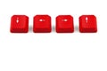 Computer arrow keys on white screen