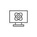 Computer, atom icon. Element of bio engineering illustration. Thin line icon for website design and development, app development. Royalty Free Stock Photo